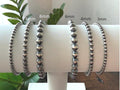 Sterling Silver Pearl Stretchy Bracelet, Western Style Oxidized Beads