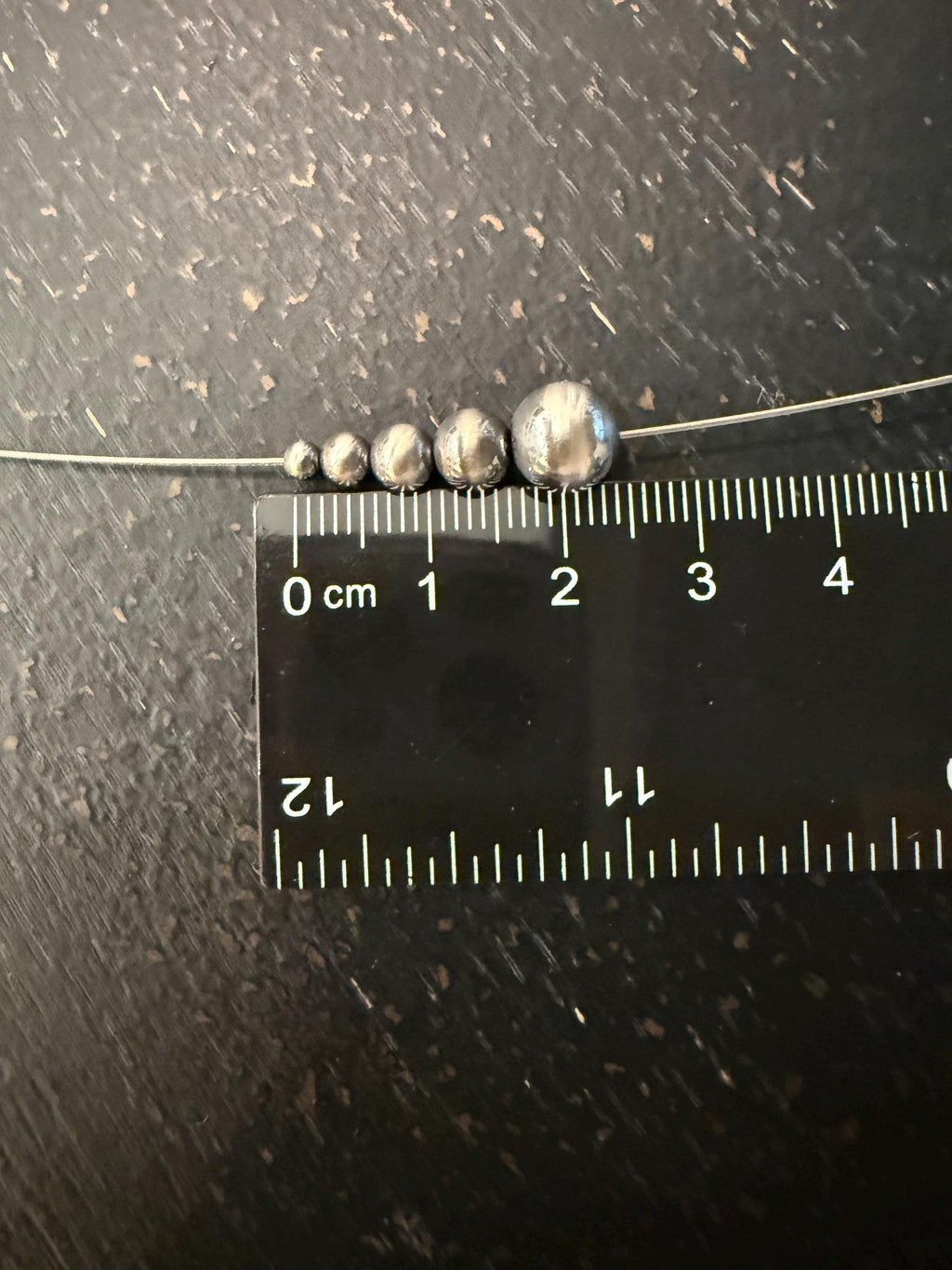 Oxidized Sterling Silver Pearl Necklace 8mm and 4mm Graduated Southwest Choker, gift.