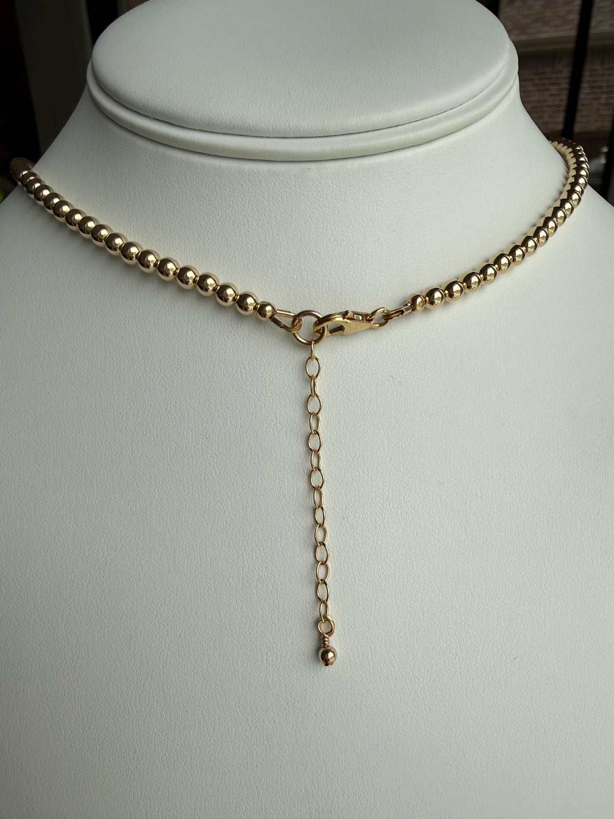 Gold Filled round bead necklace, available in 3mm, 4mm, dainty, gift for her