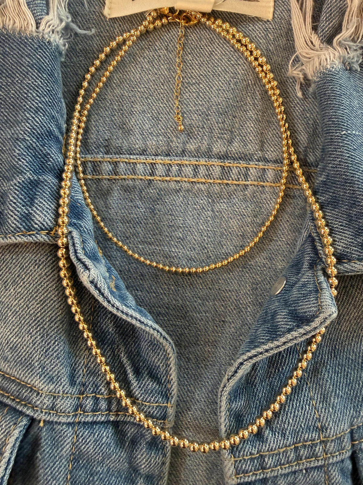 Gold Filled round bead necklace, available in 3mm, 4mm, dainty, gift for her