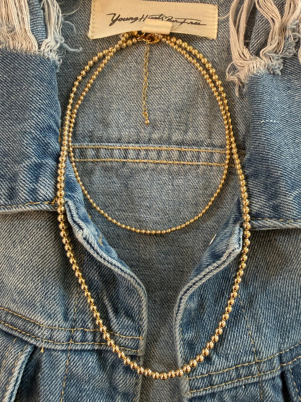 Gold Filled round bead necklace, available in 3mm, 4mm, dainty, gift for her